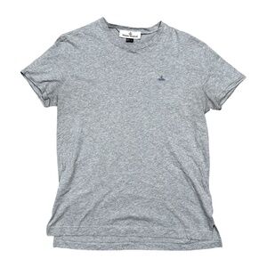 Vivienne Westwood Embroidered Orb Logo Gray Short Sleeve T Shirt Mens Large